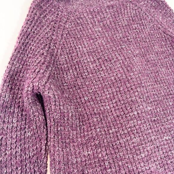 Free People Wool Linen Blend Sweater Womens Small Purple Turtleneck Pullover - Picture 8 of 9